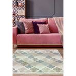 Dekoreko 674MK1-7 Kaymaz Taban Djt Salon Halısı Trend Saçaklı Modern 674M Bej