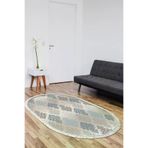 Dekoreko 674MP1-1 Kaymaz Taban Djt Salon Halısı Star Pamuk Saçaklı Oval Modern 674M Bej