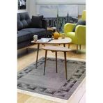 Dekoreko 691MK1-7 Kaymaz Taban Djt Salon Halısı Trend Saçaklı Modern 691M Gri