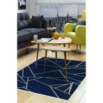 Dekoreko 717K2-7 Kaymaz Taban Djt Salon Halısı Trend Modern 717 Lacivert