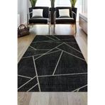 Dekoreko 717P2-7 Kaymaz Taban Djt Salon Halısı Star Pamuk Modern 717 Siyah