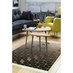 Dekoreko 719D1-7 Kaymaz Taban Djt Salon Halısı Yıldız Deri Saçaklı Modern 719 Gri