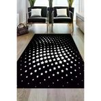 Dekoreko 723D2-7 Kaymaz Taban Djt Salon Halısı Yıldız Deri Modern 723 Siyah