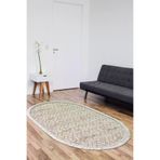 Dekoreko 757K1-1 Kaymaz Taban Djt Salon Halısı Trend Saçaklı Oval Modern 757 Vizon
