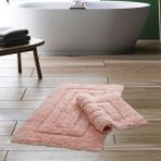 Dekoreko Alanur Home Royal El Tufting & Pamuklu 2'li Banyo Paspası Pudra - Bordo