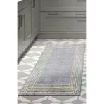 Dekoreko D-M5142D2-8 Dijital Mutfak Halısı Yıldız Deri Kaymaz Taban Modern Shelbi Antrasit