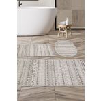 Dekoreko Dijital 3 Lü Banyo Takımı Star Pamuk Kaymaz Taban Karışık Oval İskandinav Mali Açık Kahve D-F5078P3-10P3O