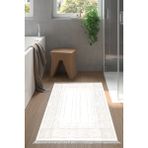 Dekoreko Dijital Banyo Halısı Trend Keçe Kaymaz Taban Saçaklı Modern Rana Yeşil