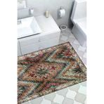 Dekoreko F5003P2-9 Kaymaz Taban Djt Banyo Halısı Star Pamuk Iskandinav F5003 Renkli