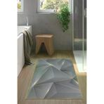 Dekoreko F5005K2-9 Kaymaz Taban Djt Banyo Halısı Trend Modern F5005 Gold Siyah
