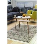 Dekoreko F5078D1-7 Kaymaz Taban Djt Salon Halısı Yıldız Deri Saçaklı Iskandinav F5078 Kahve