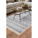Dekoreko F5078K1-7 Kaymaz Taban Djt Salon Halısı Trend Saçaklı Iskandinav F5078 Gri