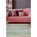 Dekoreko F5078K1-7 Kaymaz Taban Djt Salon Halısı Trend Saçaklı Iskandinav F5078 Yeşil