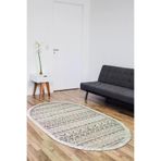 Dekoreko F5078P1-1 Kaymaz Taban Djt Salon Halısı Star Pamuk Saçaklı Oval Iskandinav F5078 Açık Kahve