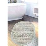 Dekoreko F5078P1-3 Kaymaz Taban Djt Banyo Halısı Star Pamuk Saçaklı Oval Iskandinav F5078 Açık Kahve