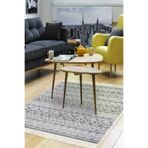 Dekoreko F5078P1-7 Kaymaz Taban Djt Salon Halısı Star Pamuk Saçaklı Iskandinav F5078 Gri