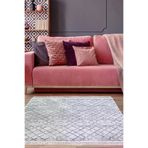 Dekoreko F5079D1-7 Kaymaz Taban Djt Salon Halısı Yıldız Deri Saçaklı Iskandinav F5079 Gri
