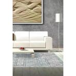 Dekoreko F5079D1-7 Kaymaz Taban Djt Salon Halısı Yıldız Deri Saçaklı Iskandinav F5079 Lacivert