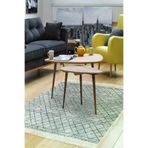 Dekoreko F5079P1-7 Kaymaz Taban Djt Salon Halısı Star Pamuk Saçaklı Iskandinav F5079 Yeşil