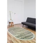 Dekoreko F5080D1-1 Kaymaz Taban Djt Salon Halısı Yıldız Deri Saçaklı Oval Iskandinav F5080 Gri