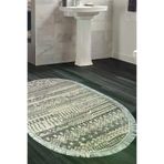 Dekoreko F5080K1-3 Kaymaz Taban Djt Banyo Halısı Trend Saçaklı Oval Iskandinav F5080 Gri
