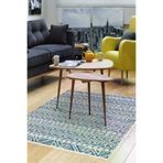 Dekoreko F5082D2-7 Kaymaz Taban Djt Salon Halısı Yıldız Deri Iskandinav F5082 Lacivert