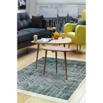 Dekoreko F5083K1-7 Kaymaz Taban Djt Salon Halısı Trend Saçaklı Iskandinav F5083 Yeşil