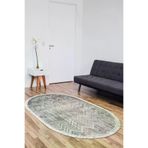 Dekoreko F5083P1-1 Kaymaz Taban Djt Salon Halısı Star Pamuk Saçaklı Oval Iskandinav F5083 Gri