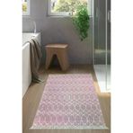 Dekoreko F5084K1-9 Kaymaz Taban Djt Banyo Halısı Trend Saçaklı Iskandinav F5084 Gül Kurusu