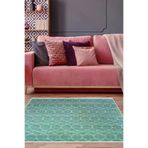 Dekoreko F5084K2-7 Kaymaz Taban Djt Salon Halısı Trend Iskandinav F5084 Turkuaz