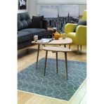 Dekoreko F5084P2-7 Kaymaz Taban Djt Salon Halısı Star Pamuk Iskandinav F5084 Lacivert