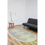 Dekoreko F5085D1-1 Kaymaz Taban Djt Salon Halısı Yıldız Deri Saçaklı Oval Iskandinav F5085 Lacivert