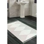 Dekoreko F5085P1-9 Kaymaz Taban Djt Banyo Halısı Star Pamuk Saçaklı Iskandinav F5085 Mürdüm