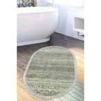 Dekoreko F5087K1-3 Kaymaz Taban Djt Banyo Halısı Trend Saçaklı Oval Iskandinav F5087 Gri