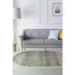 Dekoreko F5087P1-1 Kaymaz Taban Djt Salon Halısı Star Pamuk Saçaklı Oval Iskandinav F5087 Gri