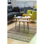 Dekoreko F5087P2-7 Kaymaz Taban Djt Salon Halısı Star Pamuk Iskandinav F5087 Kahve