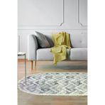 Dekoreko F5124K1-1 Kaymaz Taban Djt Salon Halısı Trend Saçaklı Oval Iskandinav F5124 Gri