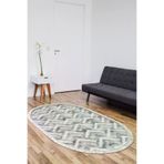 Dekoreko F5124P1-1 Kaymaz Taban Djt Salon Halısı Star Pamuk Saçaklı Oval Iskandinav F5124 Antrasit