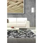 Dekoreko F5128D1-7 Kaymaz Taban Djt Salon Halısı Yıldız Deri Saçaklı Iskandinav F5128 Siyah