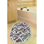 Dekoreko F5128K1-3 Kaymaz Taban Djt Banyo Halısı Trend Saçaklı Oval Iskandinav F5128 Mor