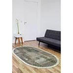 Dekoreko F5132K1-1 Kaymaz Taban Djt Salon Halısı Trend Saçaklı Oval Iskandinav F5132 Kahve