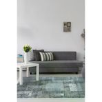 Dekoreko F5132K1-7 Kaymaz Taban Djt Salon Halısı Trend Saçaklı Iskandinav F5132 Mavi