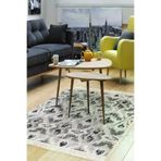 Dekoreko F5136K1-7 Kaymaz Taban Djt Salon Halısı Trend Saçaklı Iskandinav F5136 Gri