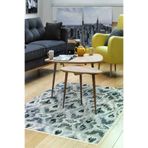 Dekoreko F5136K2-7 Kaymaz Taban Djt Salon Halısı Trend Iskandinav F5136 Mavi