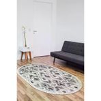 Dekoreko F5136P1-1 Kaymaz Taban Djt Salon Halısı Star Pamuk Saçaklı Oval Iskandinav F5136 Gri