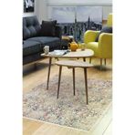 Dekoreko F5139D2-7 Kaymaz Taban Djt Salon Halısı Yıldız Deri Iskandinav F5139 Bej