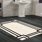 Dekoreko Kaymaz Taban Djt Banyo Halısı Star Pamuk Modern 1920 Gri Siyah