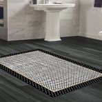 Dekoreko Kaymaz Taban Djt Banyo Halısı Star Pamuk Modern 604M Siyah