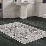 Dekoreko Kaymaz Taban Djt Banyo Halısı Star Pamuk Modern 659M Bej