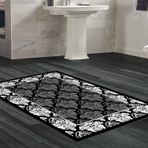 Dekoreko Kaymaz Taban Djt Banyo Halısı Star Pamuk Modern 700M Siyah